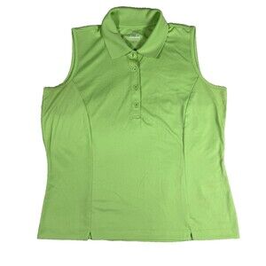 EP Pro Tour Tech Green Sleeveless Golf Polo Women L